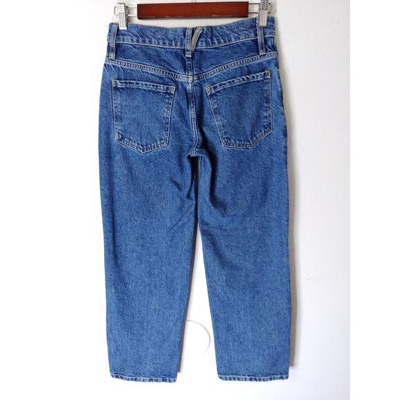 Free People We The Free Blue Button Fly Baggy Cotton Straight Leg Jeans Size 25 - Picture 6 of 9